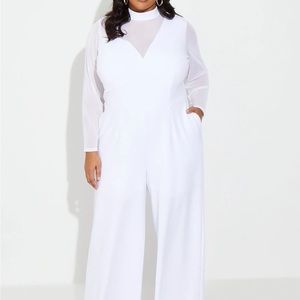Plus size white jumpsuit